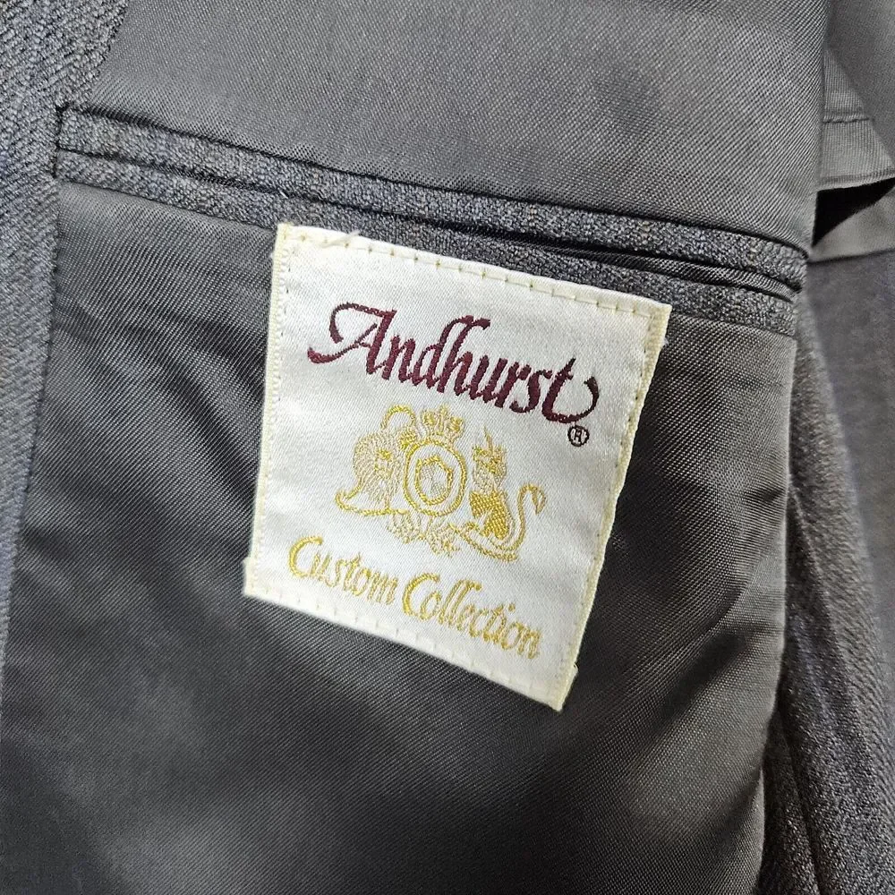 Andhurst Custom Collection Men's Blazer Size 38R Gray/Brown Pinstriped‎ 2-Button